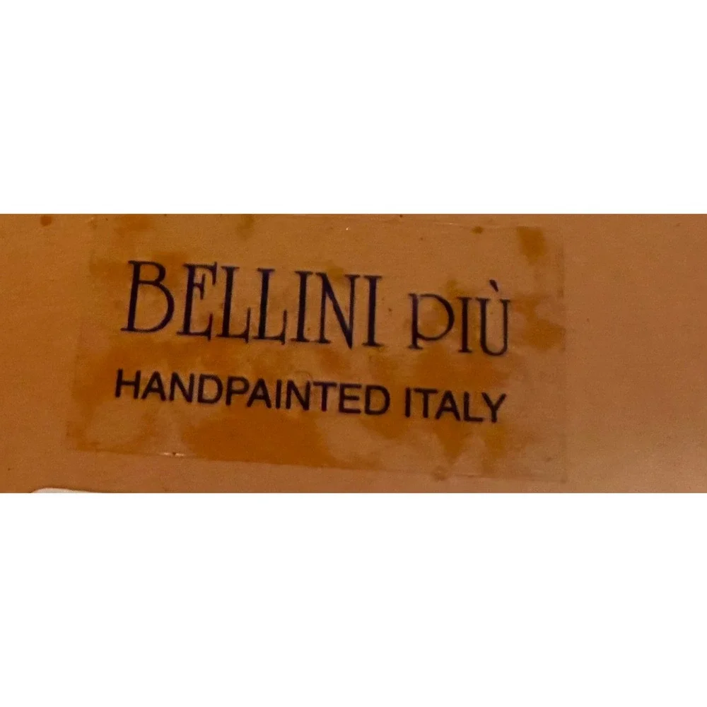 Bellini Piu Tissue Box Cover Gold Hand painted Italy Ceramic Leaf Embossed
